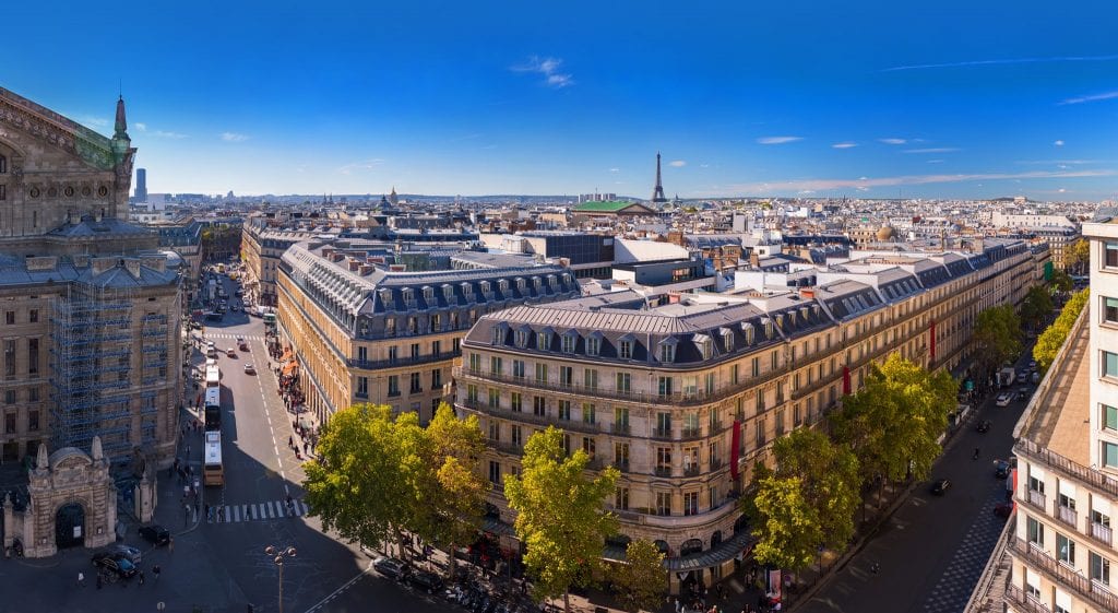 Vista panoramica dalla terrazza de Lafayette, Parigi