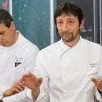 Maurizio e Sandro Serva durante una lezione di cucina
