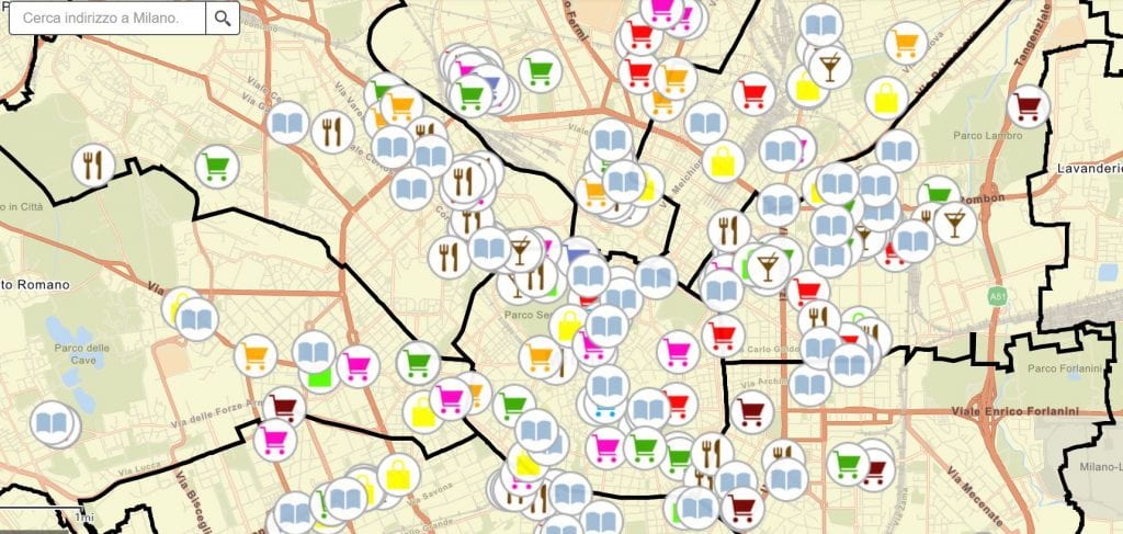 La mappa digitale della spesa a domicilio a Milano
