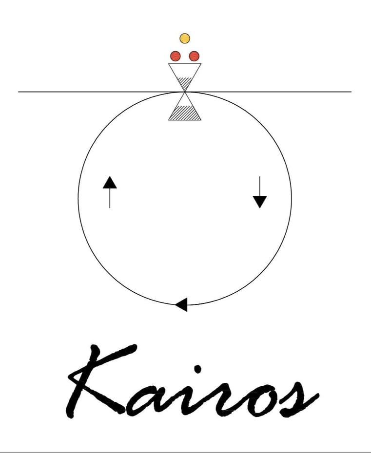 Il logo di Kairos alla Gelateria del Pigneto
