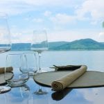 Dove mangiare nella Tuscia viterbese croma lago restaurant a ronciglione, Un tavolo vista lago