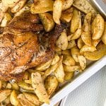 Pollo al forno con patate in teglia