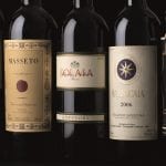 Bottiglie di grandi vini italiani