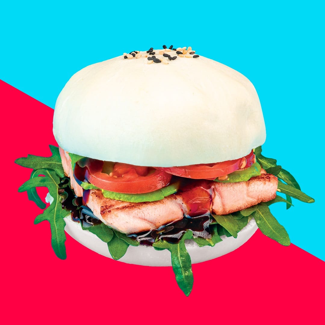 Il bao salmon burger di Healthy Color