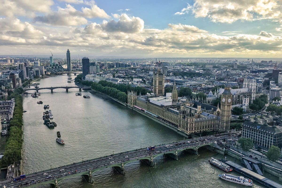 Panorama di Londra dal Tamigi