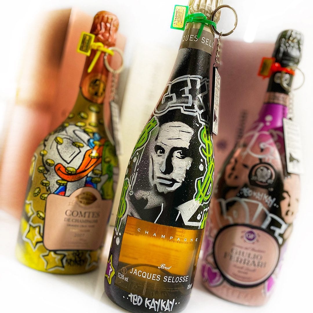 Le bottiglie customizzate di champagne di Teo KayKay