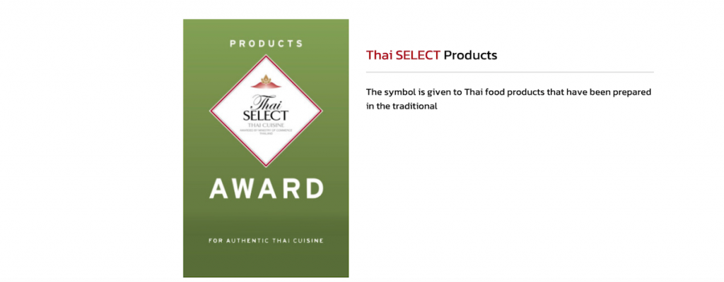 Thai SELECT certificato prodotti