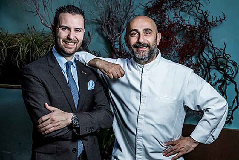 Matteo Zappile insieme allo chef del Pagliaccio, Anthony Genovese