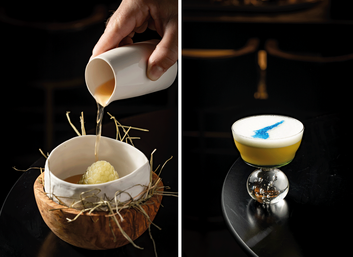 Il cocktail dedicato a Riccardo Gaspari del San Brite e a destra il drink per Terry Giacomelli del Nin