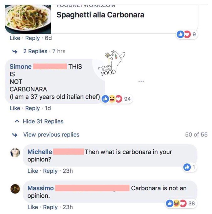 Italians mad at food