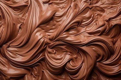 Chocolate ice cream. Close up. Ice cream background, texture. Generative AI.