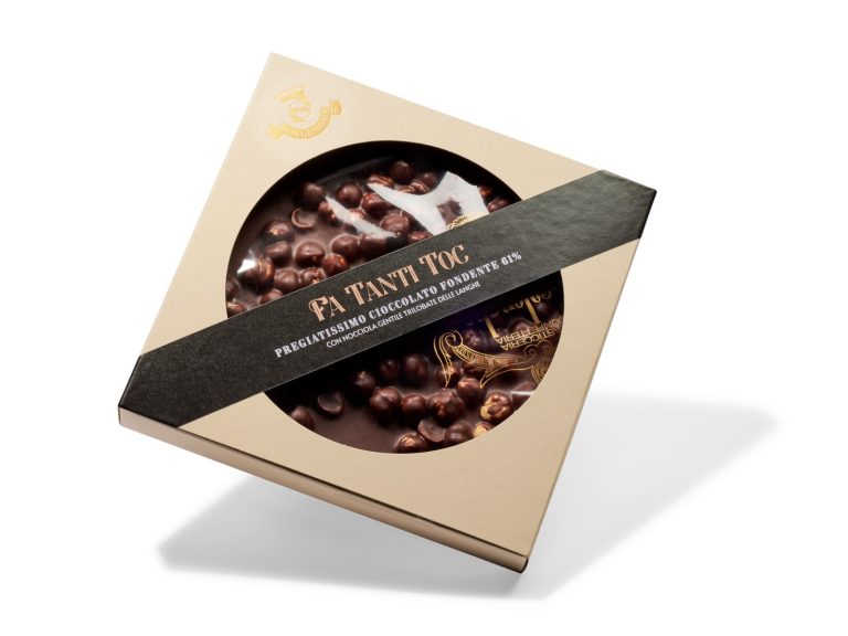 Scalenghe - Fa Tanti Toc, tavoletta di cioccolato fondente con nocciola