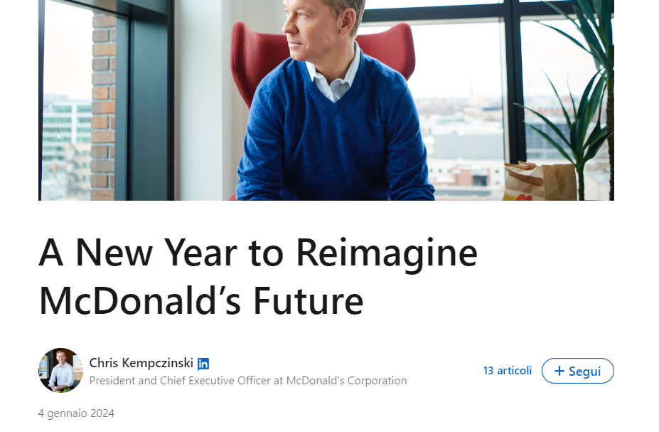 Chris Kempczinski, presidente e ceo McDonald's Corporation