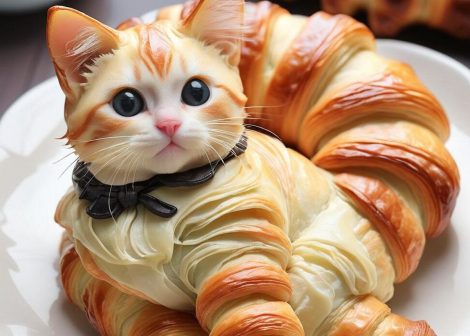 E se la nuova frontiera della pasticceria fossero i gatti-croissant?