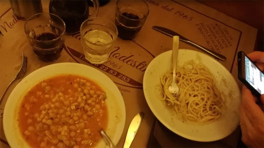 Osteria Modestina a Roma, che delusione! Vongole insapori, salsa tartufata e accostamenti inutili