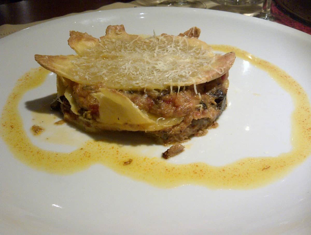 Lasagnette di ceci con ragout di agnello all'abruzzese - ristorante le ninfe Roma