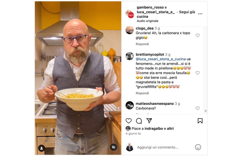 commenti a video cesari: chi tocca la carbonara more|Carbonara. Foto di Matteo Galeazzi su Unsplash|La copertina del Gambero Rosso di marzo 2008: in primo piano il "tradimento" della Carbonara|Carbonara con uovo ripassato e non cremoso|commenti a video cesari: chi tocca la carbonara more||Andrea BERTON----Spaghetto-alla-carbonara-in-dialogo-dolce-salato