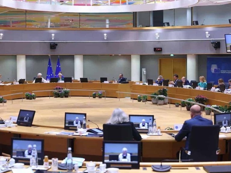 |Eurosummit 21 e 22 marzo - conferenza Von der Leyen - Michel - foto Ue|Consiglio europeo 21 e 22 marzo - Giorgia Meloni premier