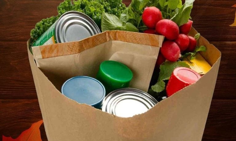 Sacchetto pieno di cibo|Modulo per richiedere aiuti alimentari in America