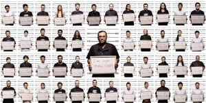 Gaggan Anand e il suo team ritratti come in una foto segnaletica|Il ristorante Gaggan di Bangkok visto dall'esterno|