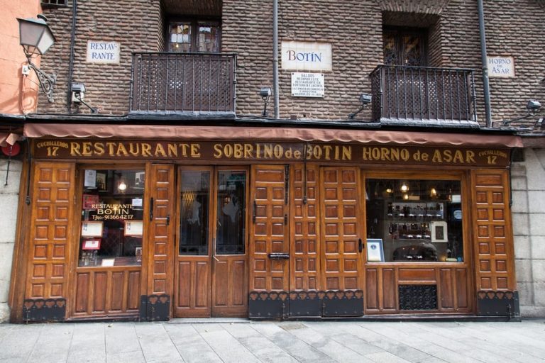 L'ingresso del Botin a Madrid|La sala del Botin di Madrid|Casa Alberto a Madrid|La mappa dei ristoranti centenari di Madrid