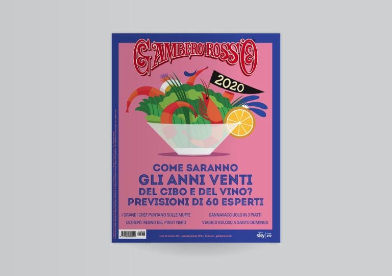 La copertina di gennaio 2020 del Gambero Rosso|Le muffe disegnate da Marcello Crescenzi||||cover mensile gennaio 2020