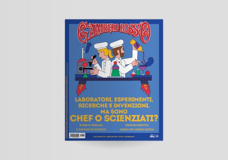 La copertina del numero di aprile 2020 di Gambero Rosso|L'illustrazione di Andrea Chronopolous sul mensile del Gambero Rosso||Giappone sul mensile del Gambero Rosso||Una ricetta di Moreno Cedroni sul mensile di Gambero Rosso||mensile aprile 2020 Gambero Rosso|mensile aprile 2020 gr