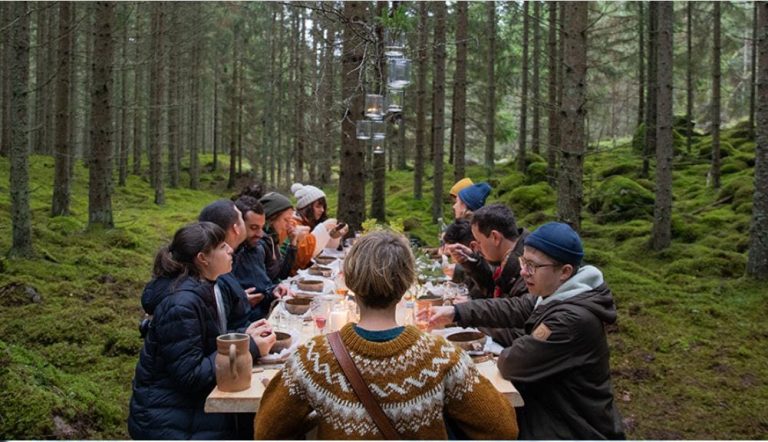 un pranzo in mezzo al bosco in Svezia|Un tavolo sul mare di Svezia|