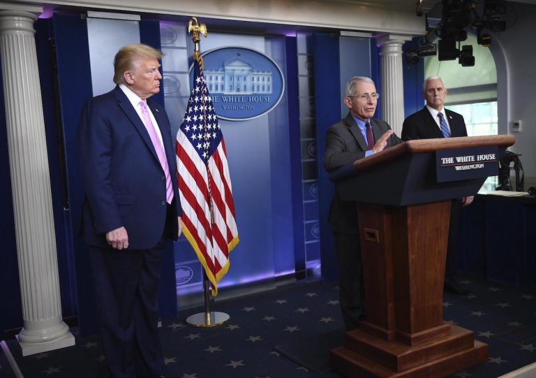 Donald Trump ascolta Fauci||Mucche d'allevamento di Cargill|