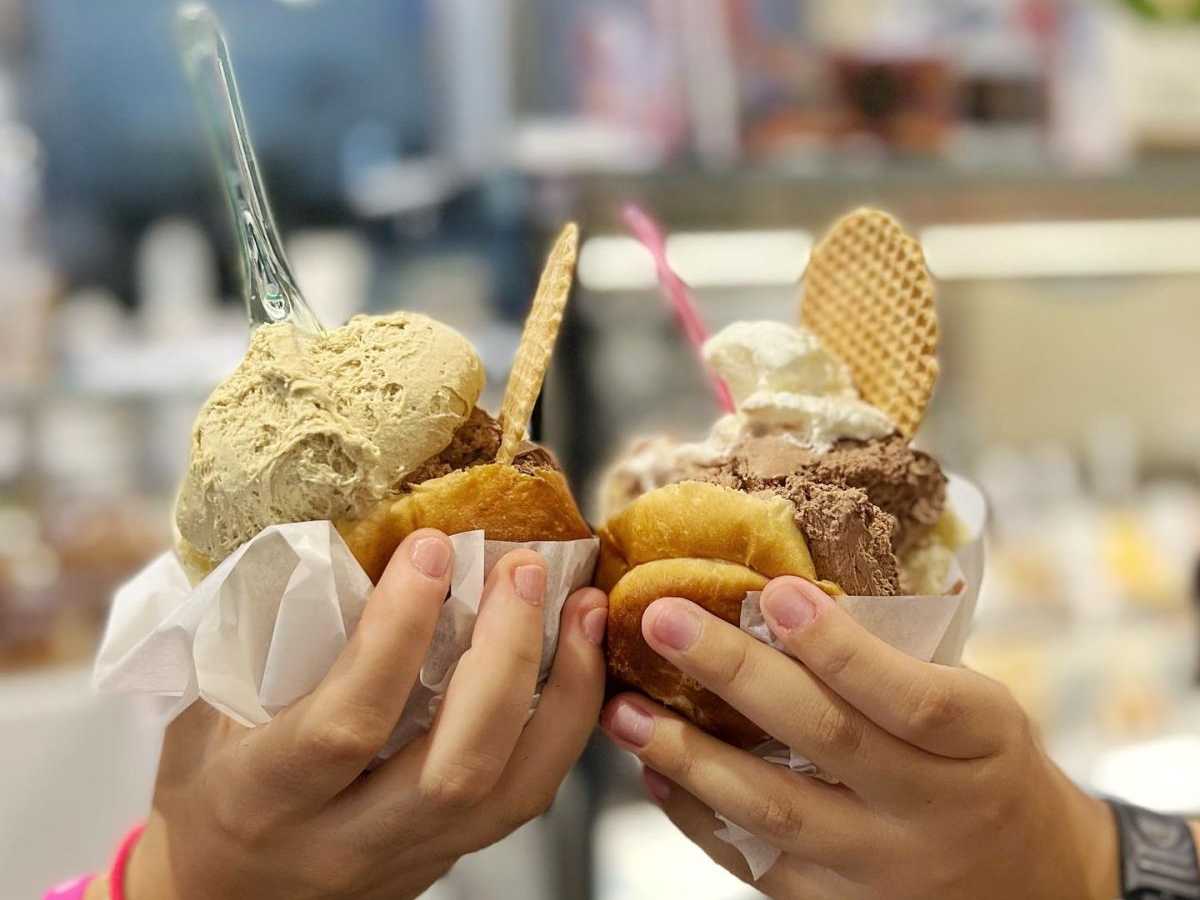 Brioche con il gelato di Latteria gelati cremosi a Palermo