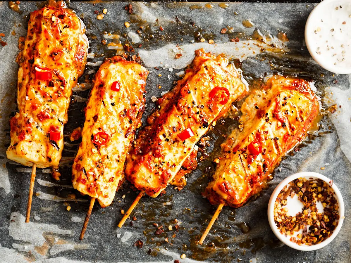 halloumi con hot honey