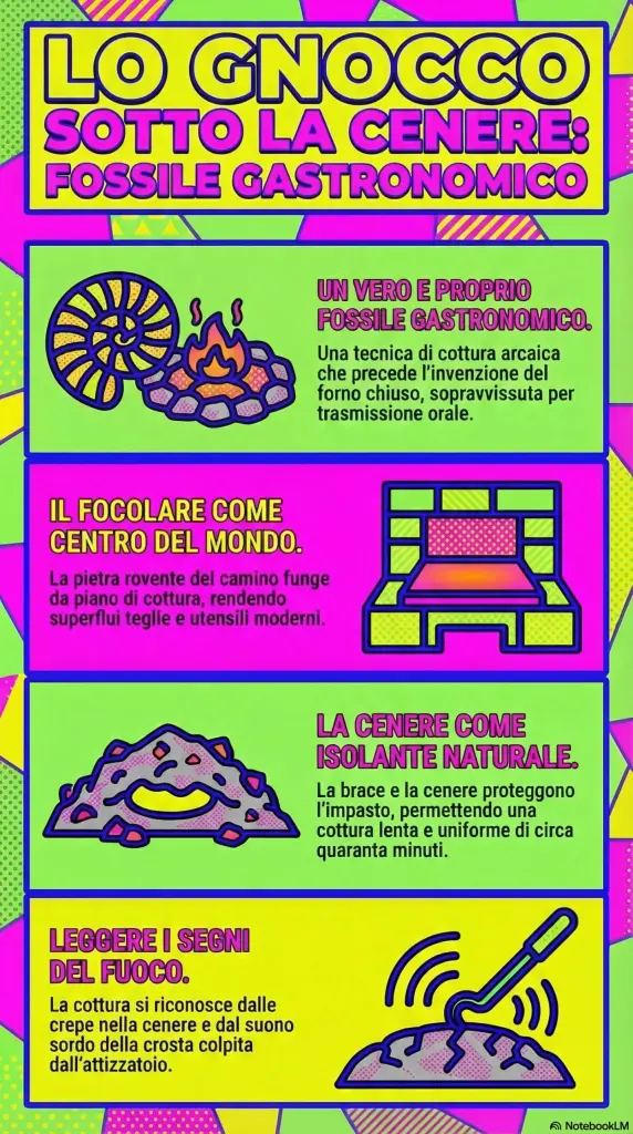 Infografica del pane cotto sotto la cenere