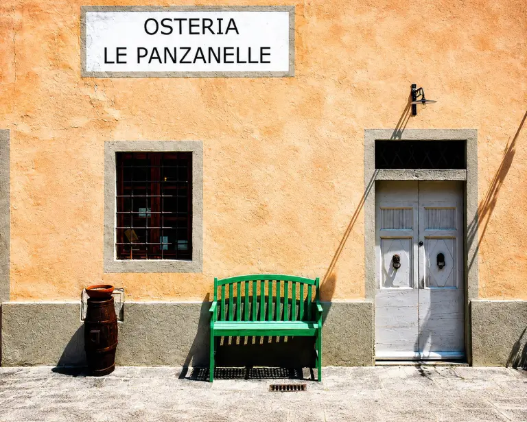Facciata dell'Osteria Le Panzanelle a Radda in Chianti