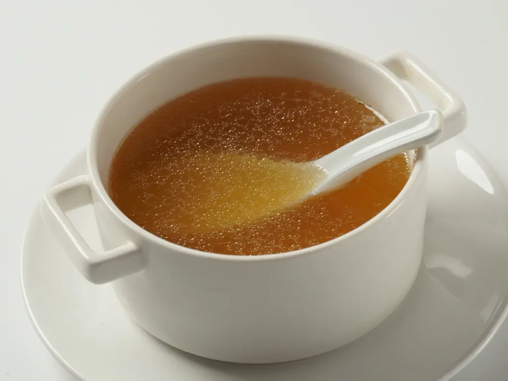 ciotola di brodo e cucchiaio