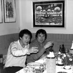 Harvey Keitel e Robert De Niro alla trattoria Cantarelli durante le riprese di Novecento