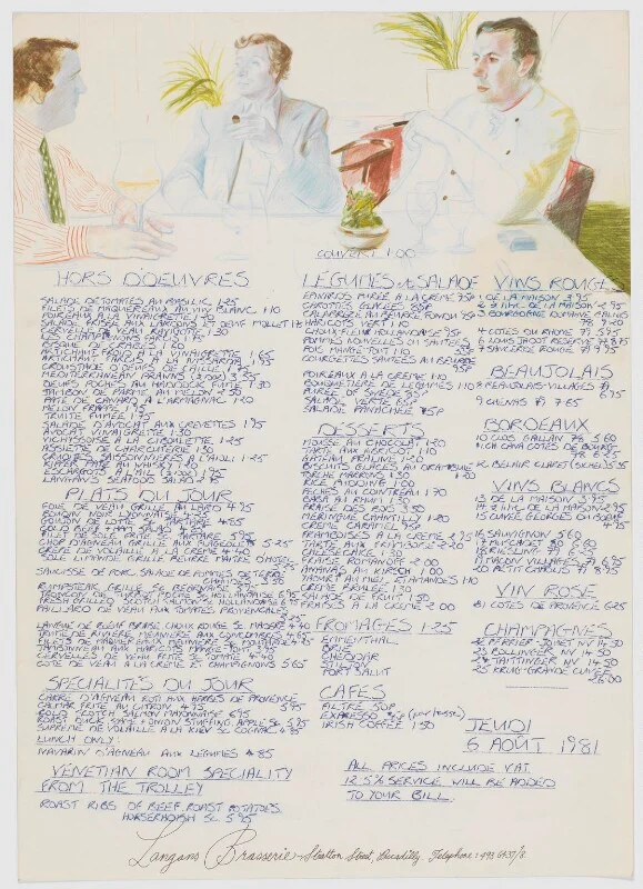 david hockney menu langan brasserie