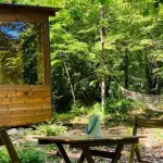 Alloggi di Dimore Montane immersi nel bosco del Parco della Majella