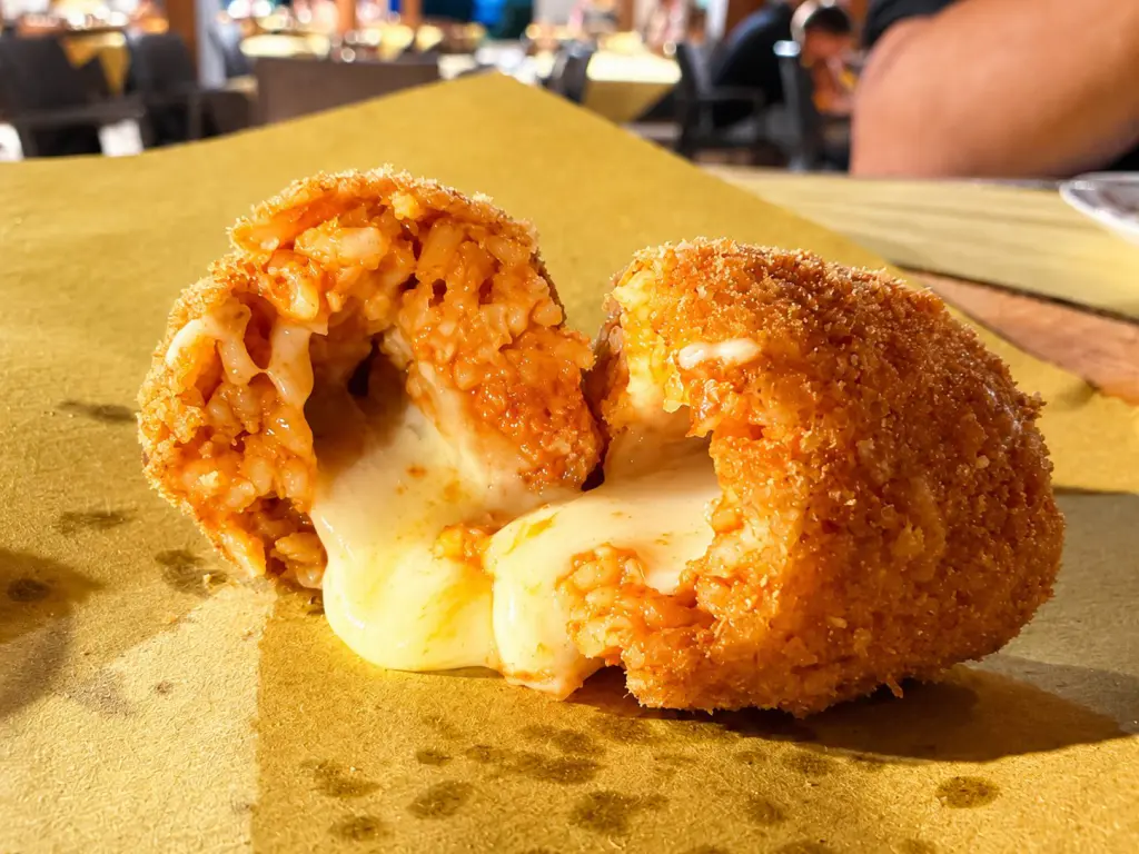 Supplì alla pizzeria Parco dei Pini a Roma