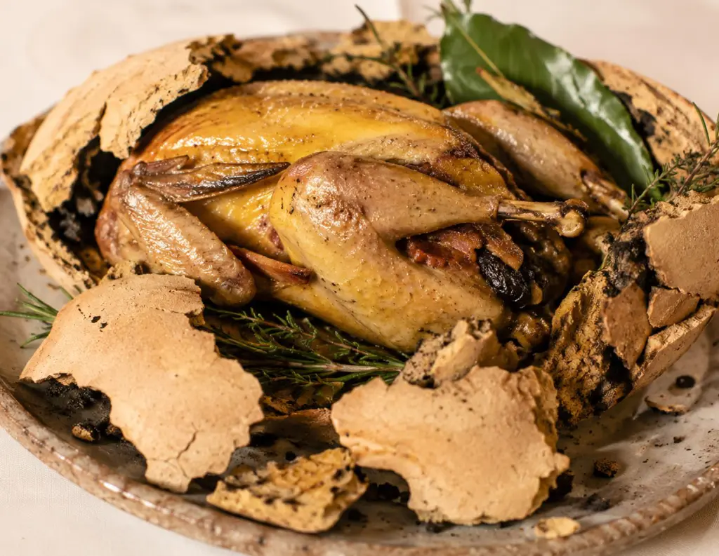 Faraona alla creta servita alla Locanda del Falco nel Piacentino