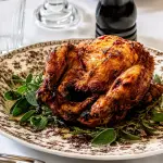 Galletto alla brace servito da Friccico a Monteverde, bistrot romano noto per la cucina stagionale e i piatti di selvaggina
