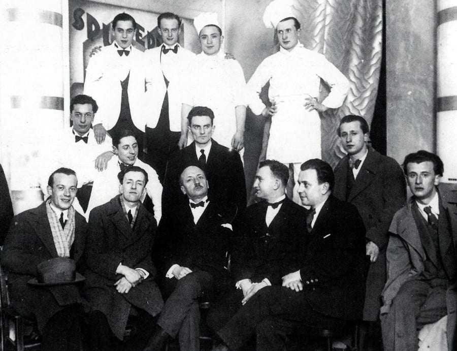 La birgata della Taverna Santopalato con Marinetti, foto in bianco e nero