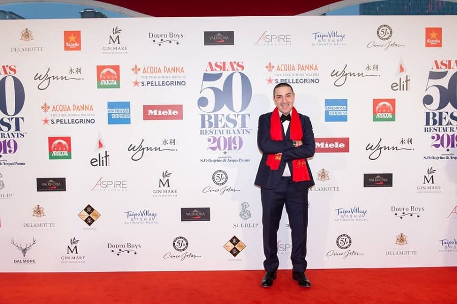 Fabrizio Fiorani sul red carpet dell'Asia's 50 Best Restaurants 2019