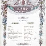 Antico menu del 1850 stampato a Anversa