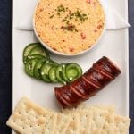 Blue Smoke Smoked Black Pepper Sausage and Pimento Cheese - credit Melissa Hom
