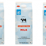 Tre cartoni di latte Happy Belly di Amazon