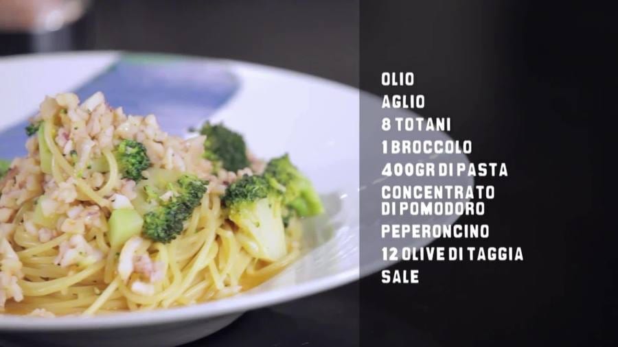 Videoricetta. Spaghetti con totani e broccoli di Simone Rugiati