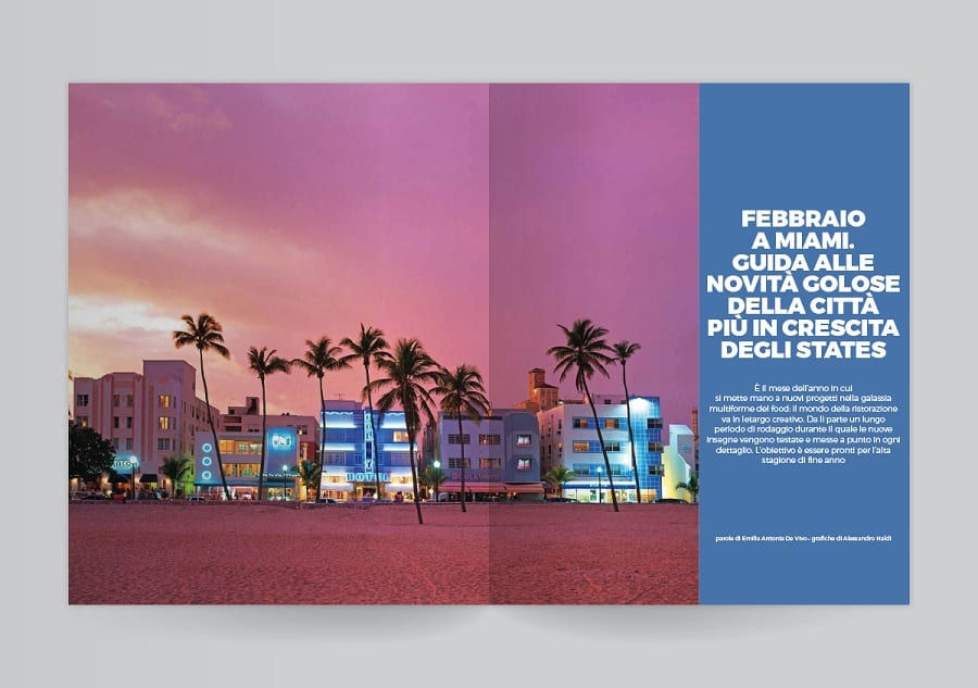 Due pagine del Gambero Rosso con foto di Miami