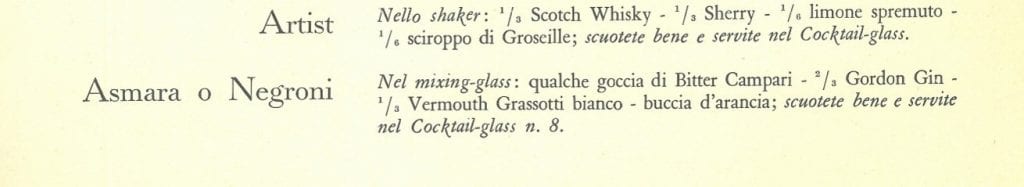 La ricetta del Negroni in Cocktails Portfolio