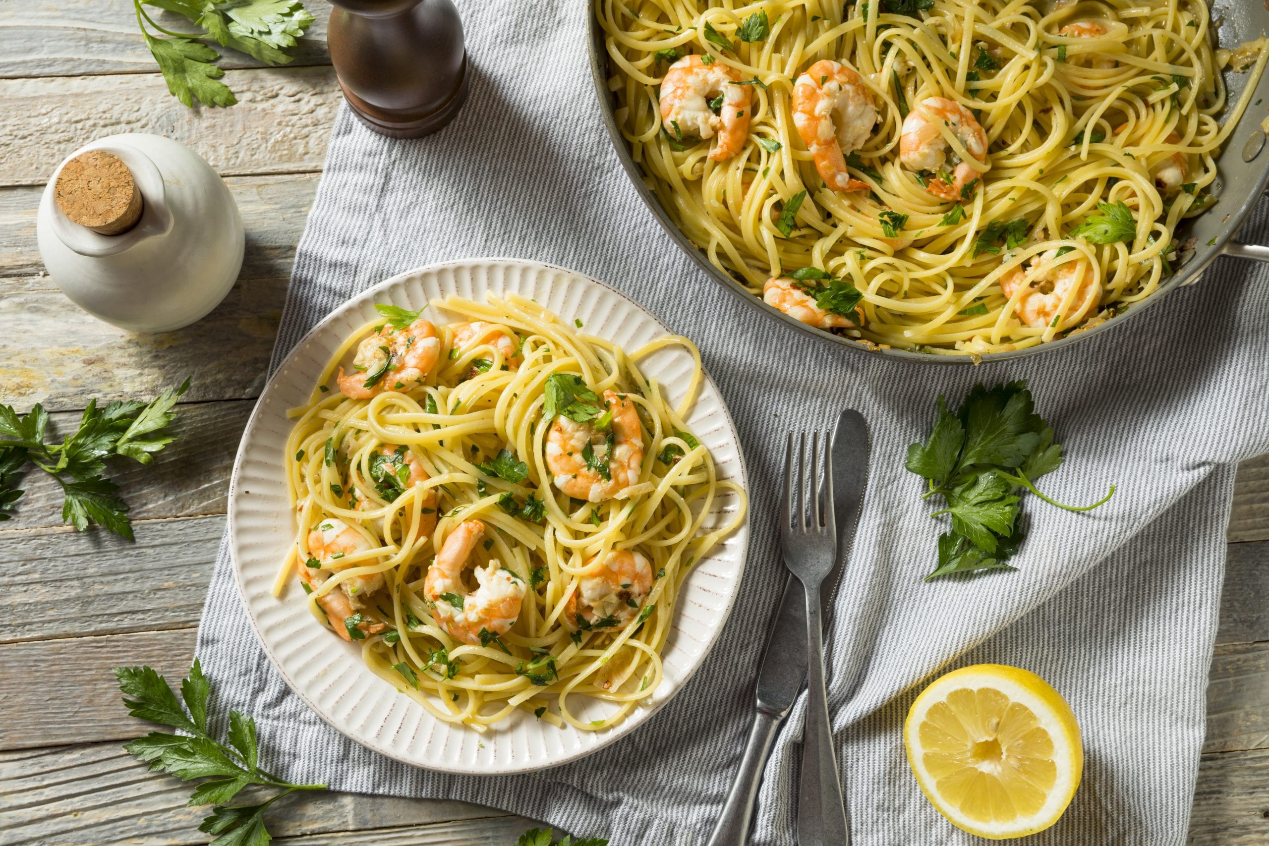 Spaghetti rapidi aglio,olio e gamberi
