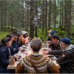 un pranzo in mezzo al bosco in Svezia